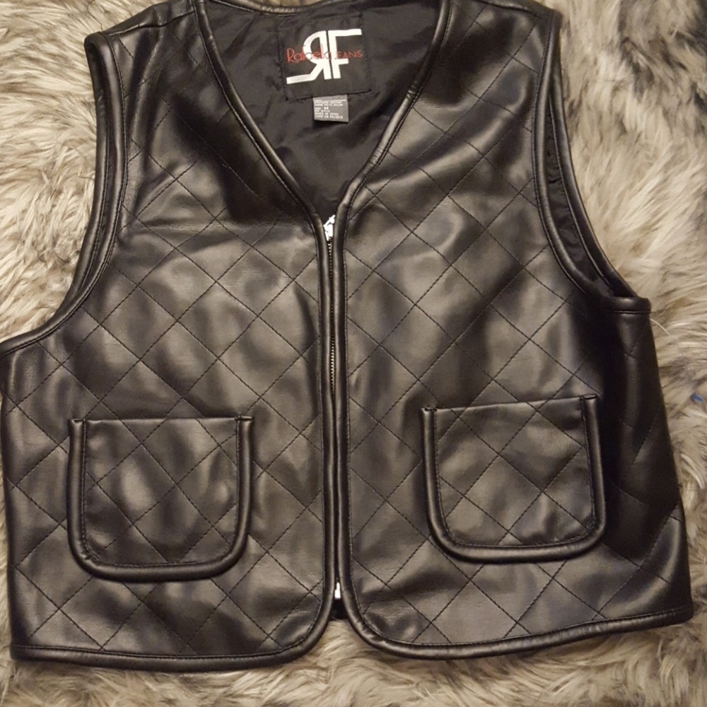 Rafaella Jeans Faux Leather Vest - M